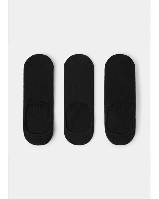 Mango Black 3-Pack Of Invisible Socks for men