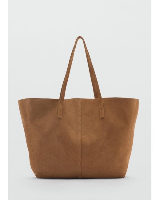 Mango Blue Suede Shopper Bag