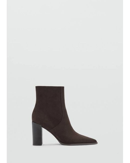 Mango White Pointed Heel Ankle Boot