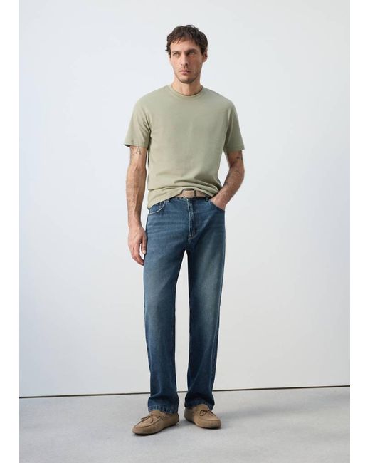 Mango White 100% Cotton Slim-Fit T-Shirt for men