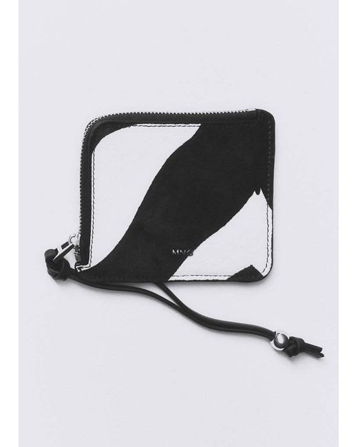 Mango Black Zebra Hair Leather Purse