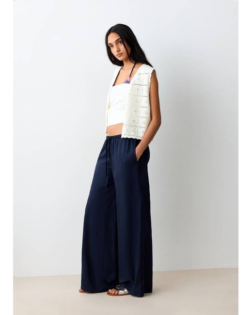 MANGO TEEN Blue Openwork Knitted Waistcoat