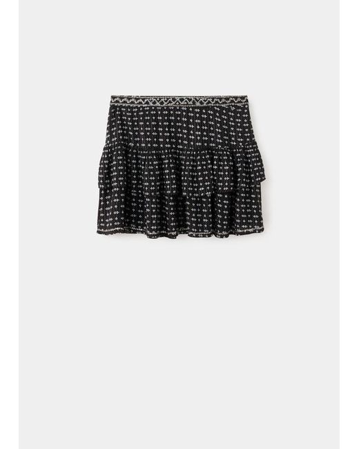 MANGO TEEN Black Skirt With Sequin Print
