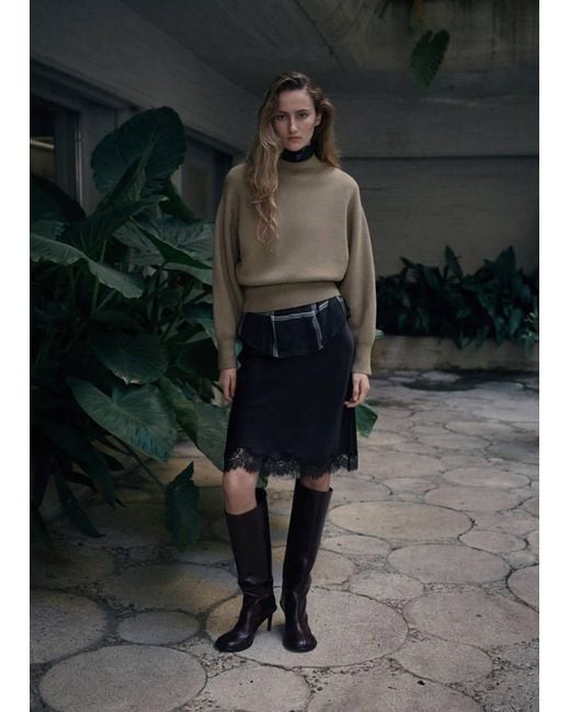 Mango Black Oversized Perkins-Neck Sweater