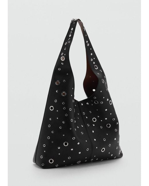 Mango Black Studded Die-Cut Bag