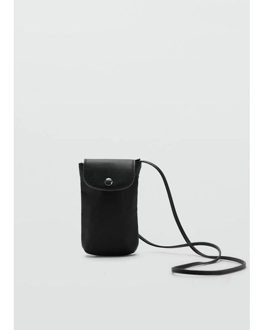 Custodia Cellulare Nylon Nero di Mango in White