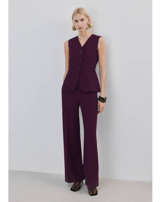 Mango Purple Long Suit-Style Jumpsuit