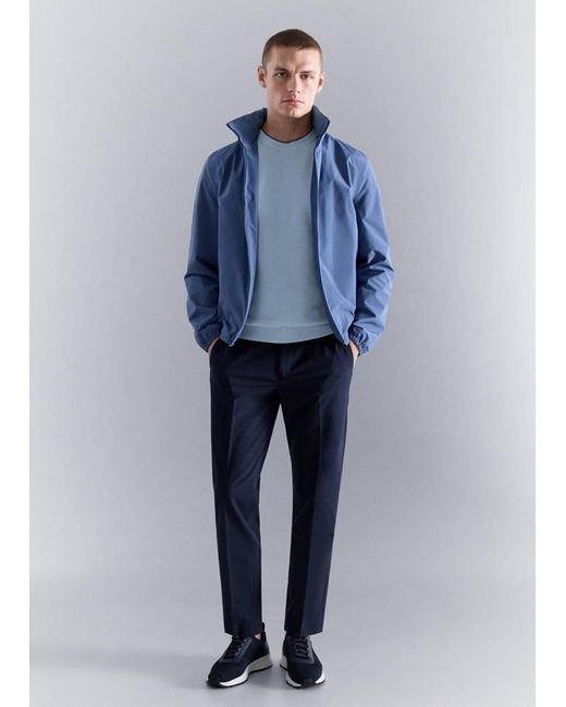 Mango Blue Technical Waterproof Jacket for men
