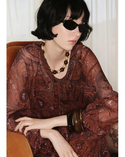 Collier Boules Combiné Marron Mango en coloris Brown