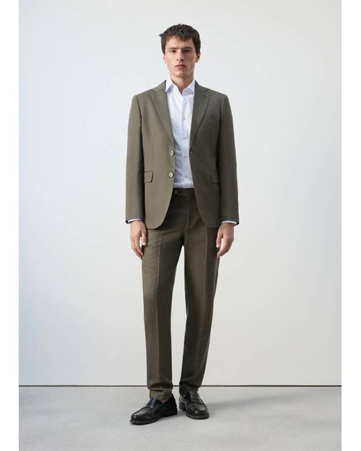 Mango Gray Amalfi Slim Fit Suit Jacket for men