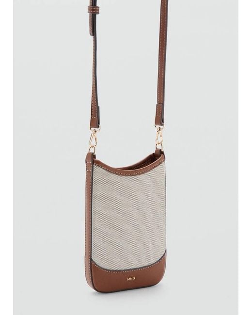 Mango White Canvas Crossbody Mobile Case