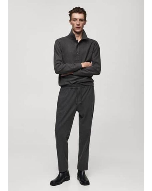 Mango Flannel Joggers With Drawstring for Men Lyst UK