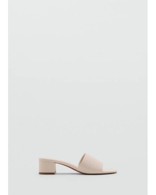 Mango Natural Block-Heel Sandals With Strap