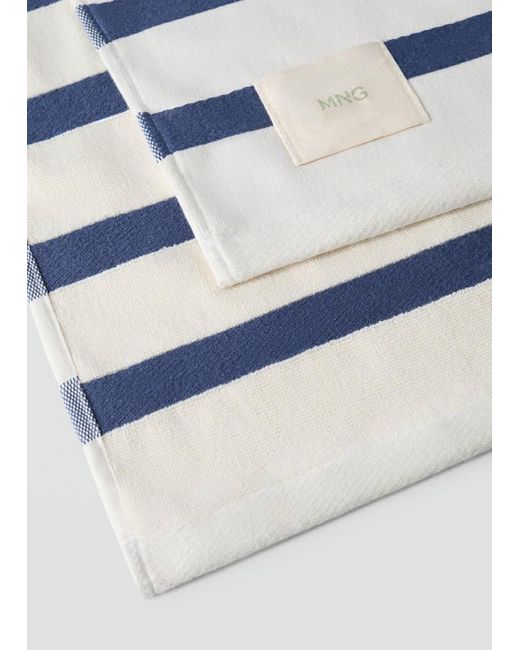 Mango Blue 100% Cotton Striped Beach Towel for men