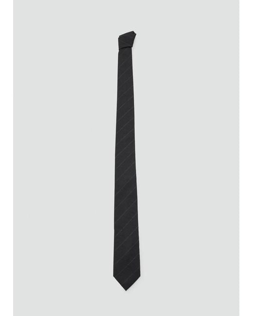 Mango Black Striped Wool-Blend Tie for men
