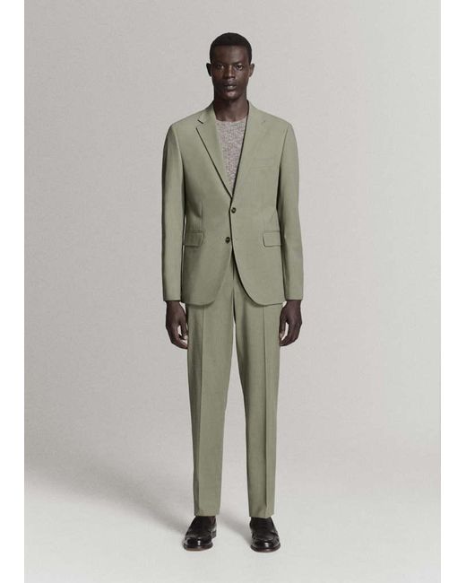 Mango Green Milan Slim-Fit Suit Trousers for men
