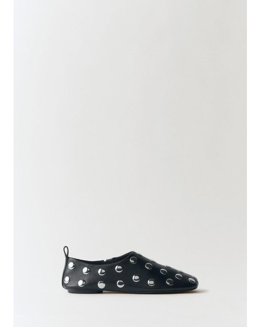 Mango Black Studded Leather Shoes