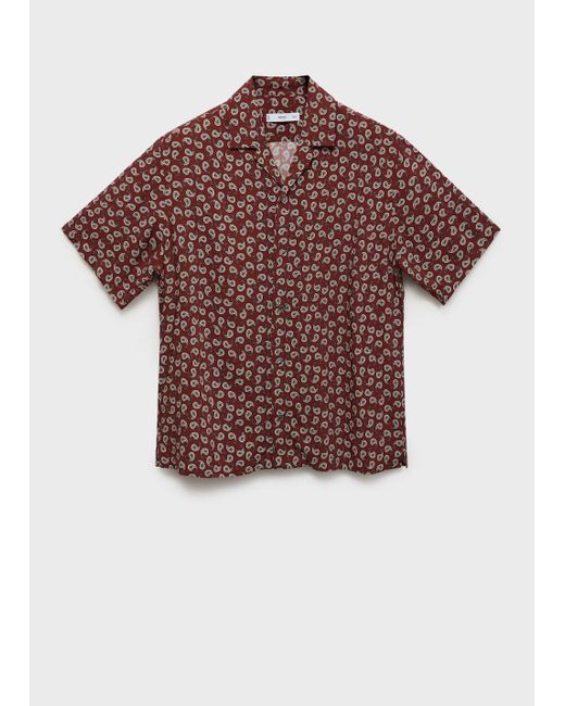 Mango Black Printed Fluid Regular-Fit Shirt for men