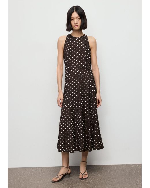 mango brown polka dot dress Polka Dot Sleeveless Midi Dress (Women)