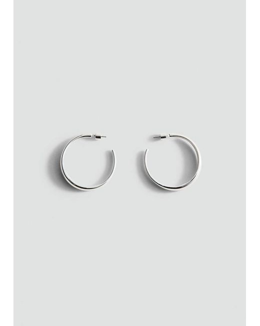 Mango Gray Thin Hoop Earrings