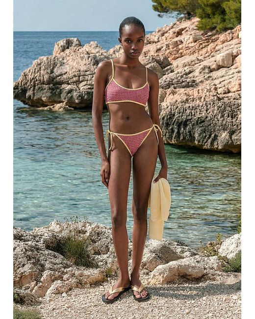 MANGO TEEN Green Textured Bikini With Medium-Coverage Bottoms