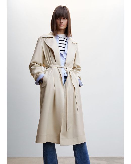 mango flowy oversize trench