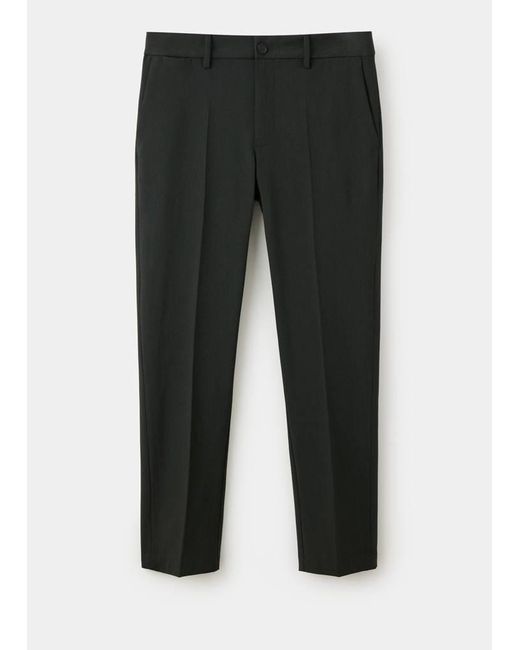 Mango Black Bologna Cropped Slim-Fit Trousers for men
