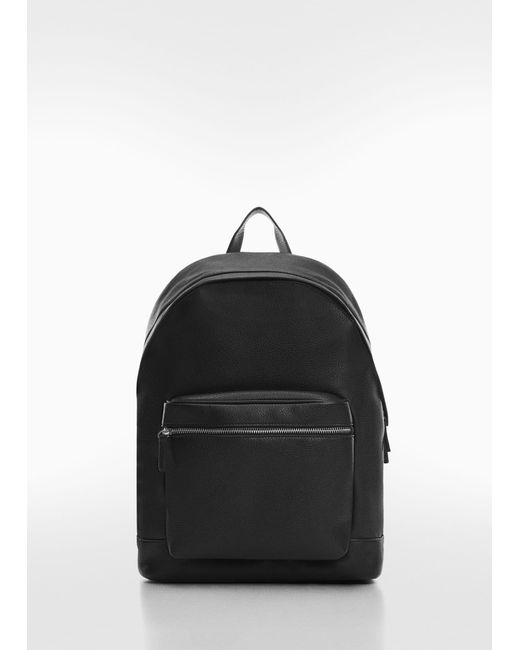 Mango Leathereffect Backpack in Black for Men Lyst UK