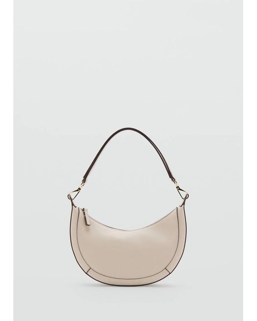 Mango White Oval Shoulder Bag