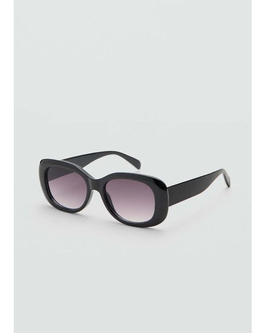 Mango Black Rectangular-Frame Sunglasses