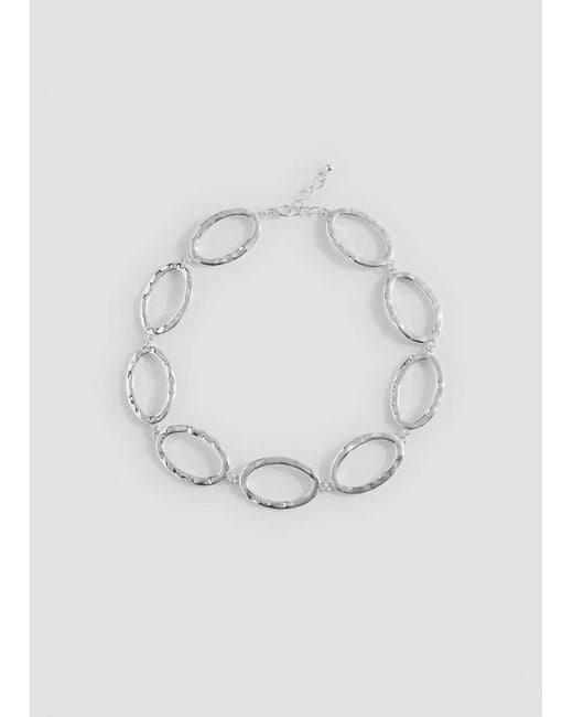 MANGO TEEN White Chain Choker Necklace