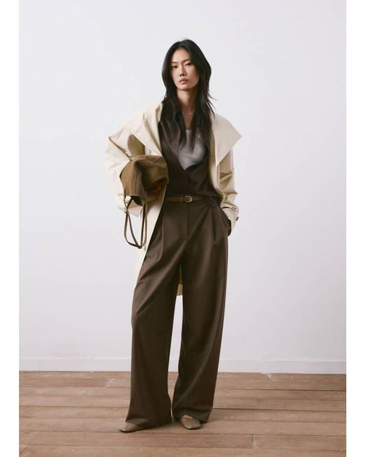Mango Brown Straight Lyocell Shirt