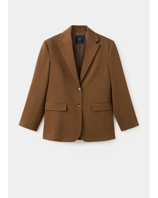 Mango Black Straight Jacket With Flap Pockets