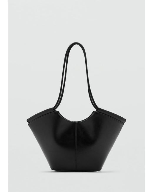 Mango Black Medium Shoulder Bag, Shopper Style