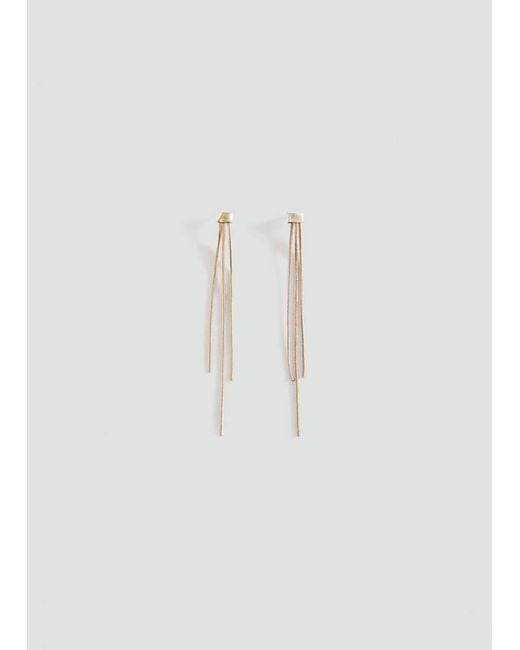 MANGO TEEN White Long Star Earrings