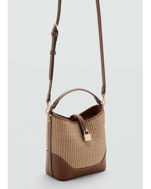 Mango Multicolor Contrasting Canvas Bucket Bag