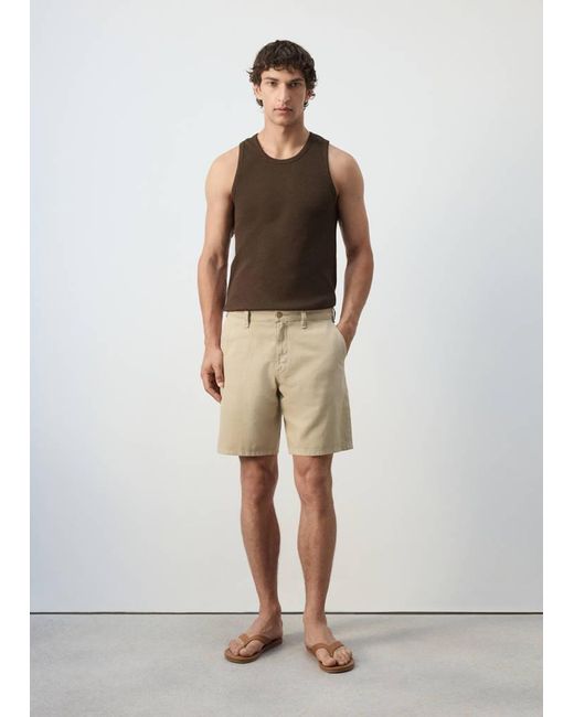 Mango Brown Slim-Fit Cotton Tank Top for men