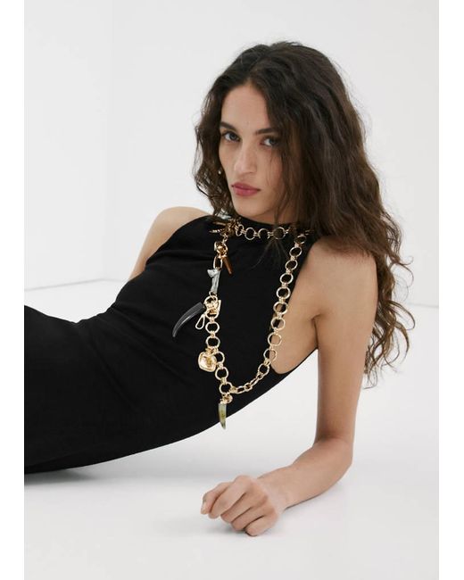 Mango Natural Combined Maxi-Pendant Necklace