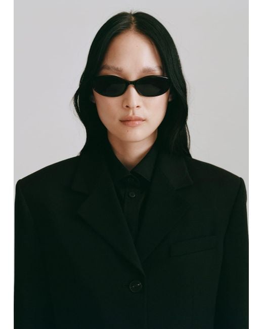 Mango Black Thin-Frame Sunglasses