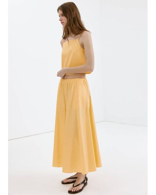 Mango White Flared Cotton Skirt