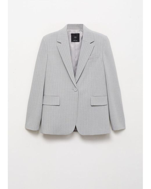 Mango Gray Pinstripe Suit Jacket