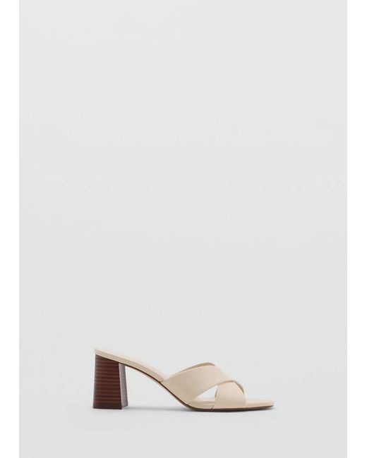 Mango Natural Leather Block-Heel Sandals