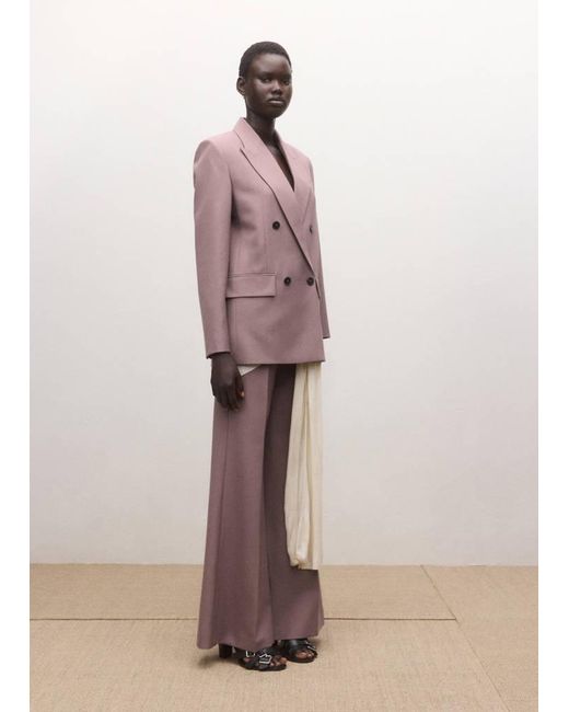Mango Pink Flared Wool Suit Trousers