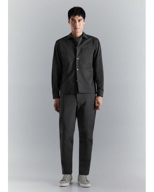 Mango Gray Non-Iron Overshirt Pocket for men