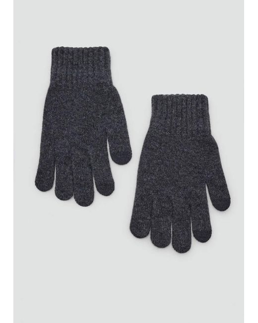 Mango Blue Knitted Gloves for men