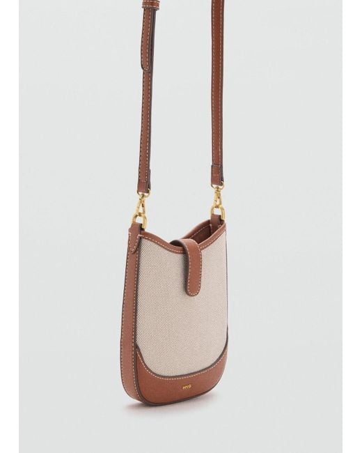 Mango White Canvas Crossbody Mobile Case