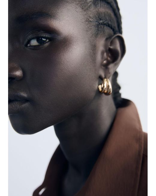 Orecchini Doppio Anello Oro di Mango in Black