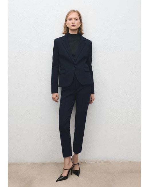 Mango Black Fitted Suit Blazer
