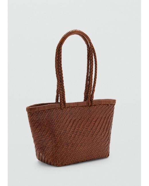 Mango Brown Medium Braided Bag