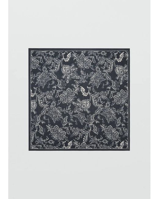 Mango Black Printed Scarf for men
